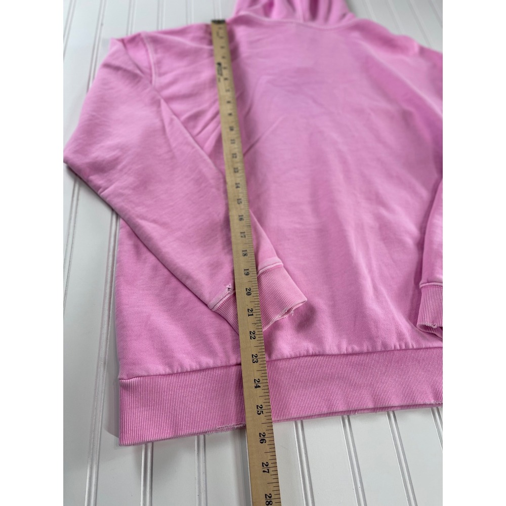Kut from the Kloth Aliena Hoodie Neon Pink Distressed Cotton Pullover Large - Picture 9 of 10